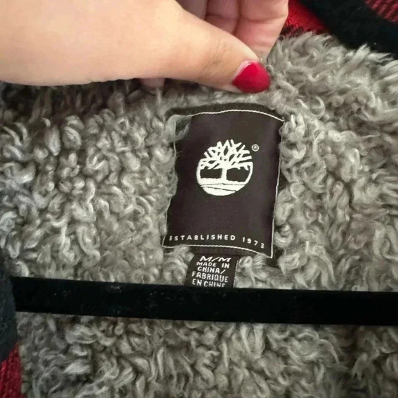 Timberland Shacket Jacket Womens Red Black Buffalo Plaid - Picture 3 of 10